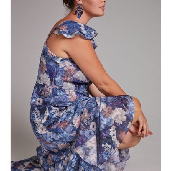 Anthropologie | Floral Ruffled MIDI Dress - Picture 4 of 4